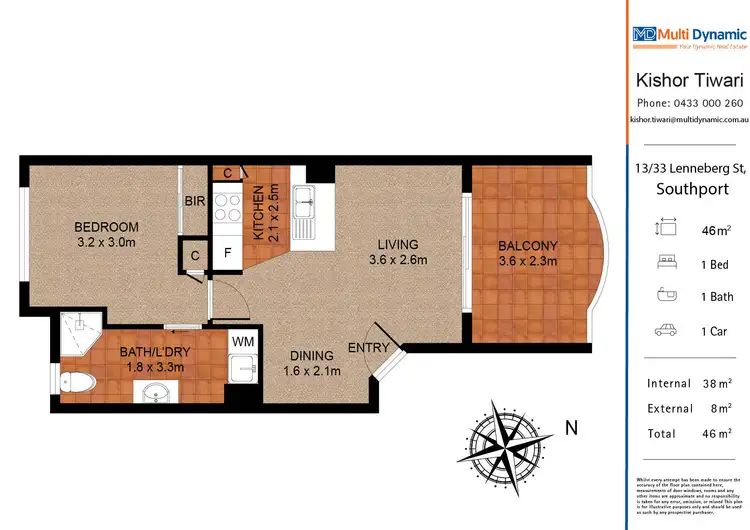 Floorplan of Homely apartment listing, 13/33-37 Lenneberg Street, Southport QLD 4215