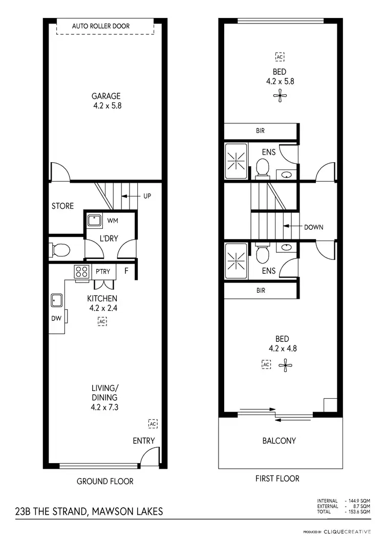 Floorplan of Homely townhouse listing, 23B The Strand, Mawson Lakes SA 5095