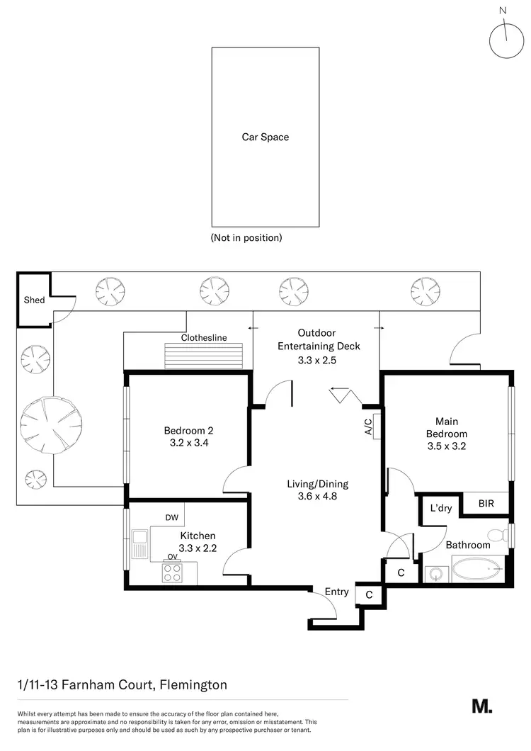Floorplan of Homely apartment listing, 1/11-13 Farnham Court, Flemington VIC 3031