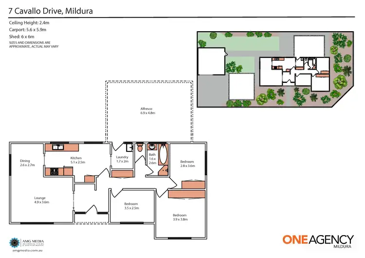 Floorplan of Homely house listing, 7 Cavallo Drive, Mildura VIC 3500