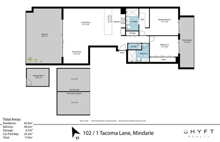 Floorplan of Homely unit listing, 102/1 Tacoma Lane, Mindarie WA 6030