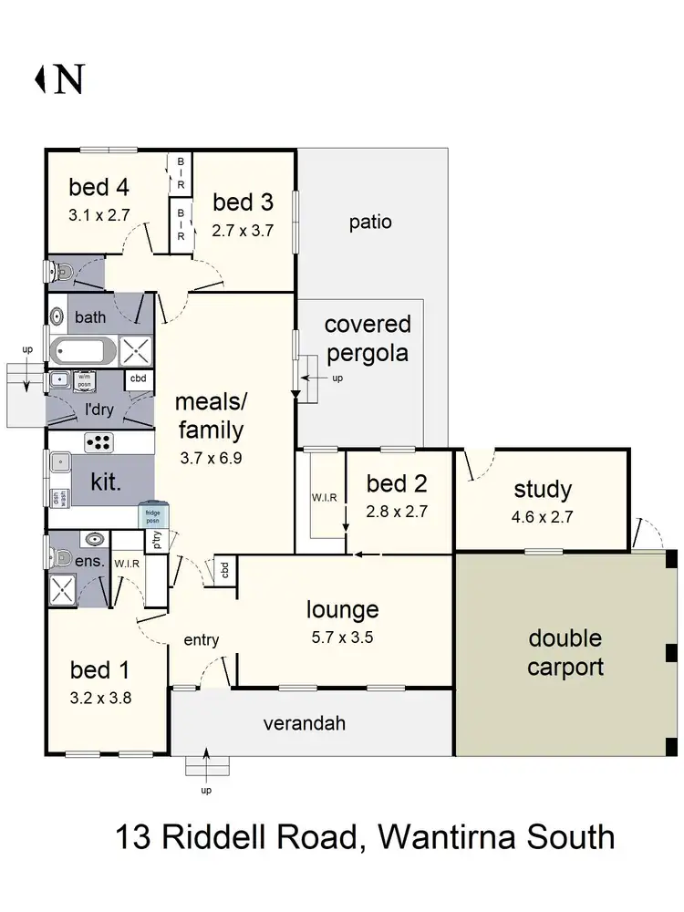 Floorplan of Homely house listing, 13 Riddell Road, Wantirna South VIC 3152