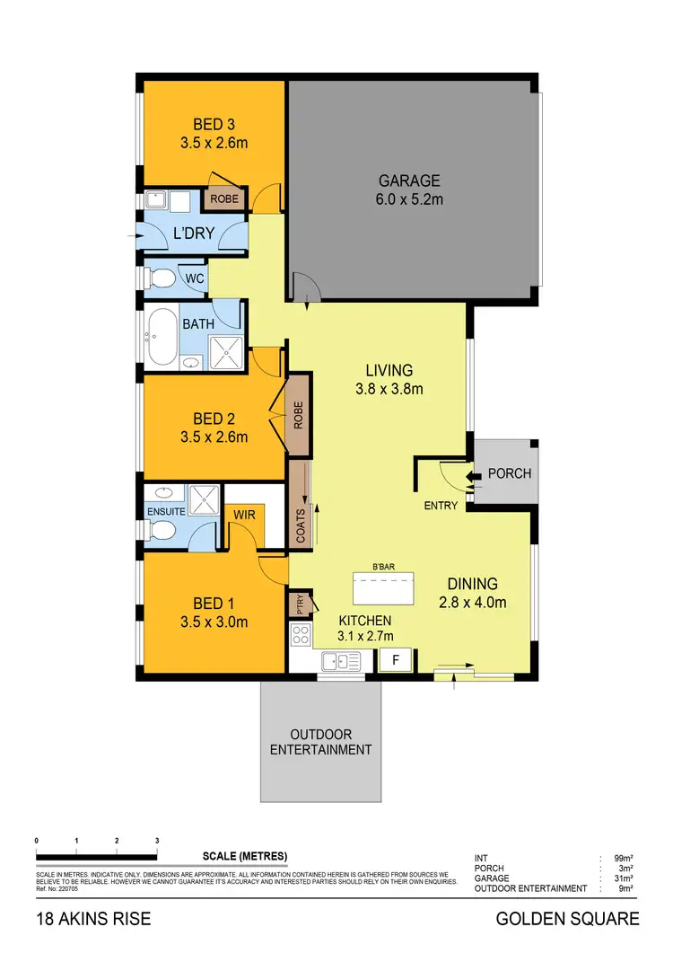 Floorplan of Homely house listing, 18 Akins Rise, Golden Square VIC 3555