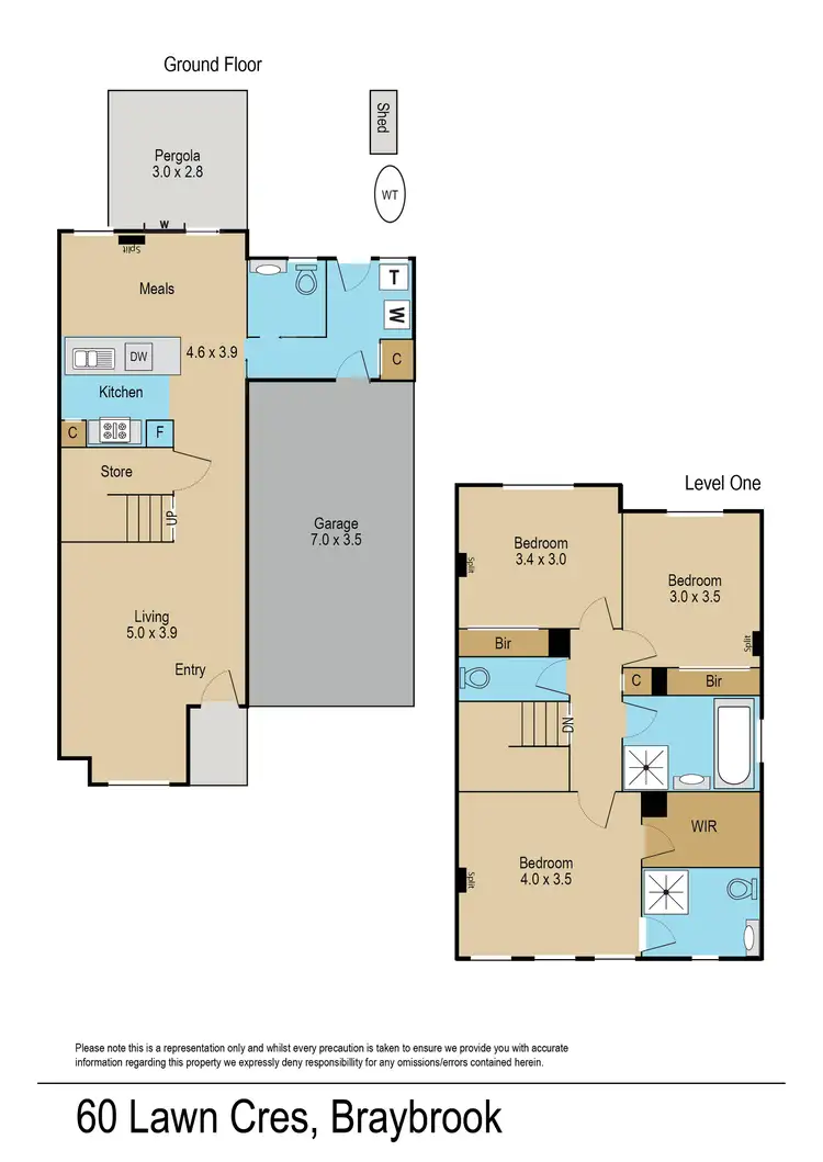 Floorplan of Homely townhouse listing, 60 Lawn Crescent, Braybrook VIC 3019