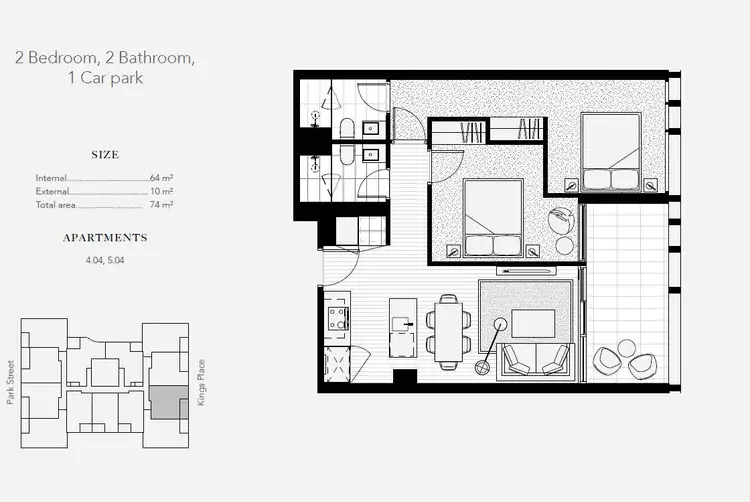 Floorplan of Homely apartment listing, 404/39 Park Street, South Melbourne VIC 3205