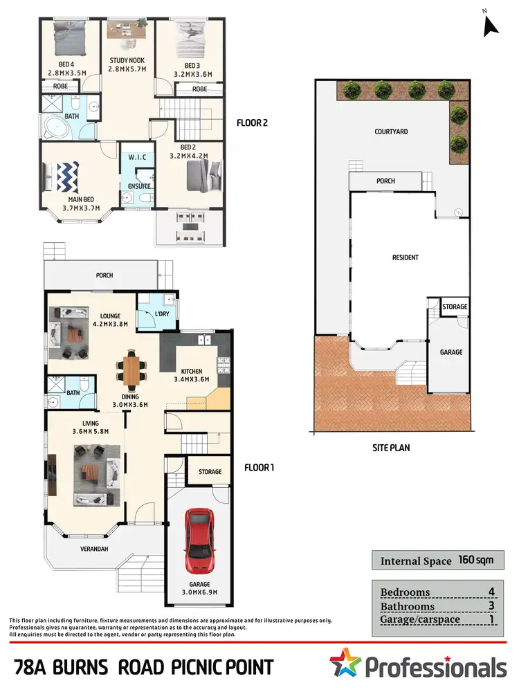 Floorplan of Homely semi-detached listing, 78A Burns Road, Picnic Point NSW 2213