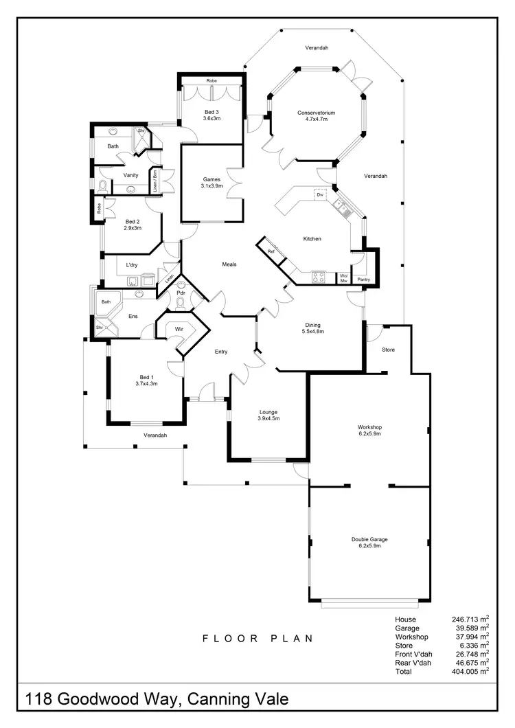 Floorplan of Homely house listing, 118 Goodwood Way, Canning Vale WA 6155