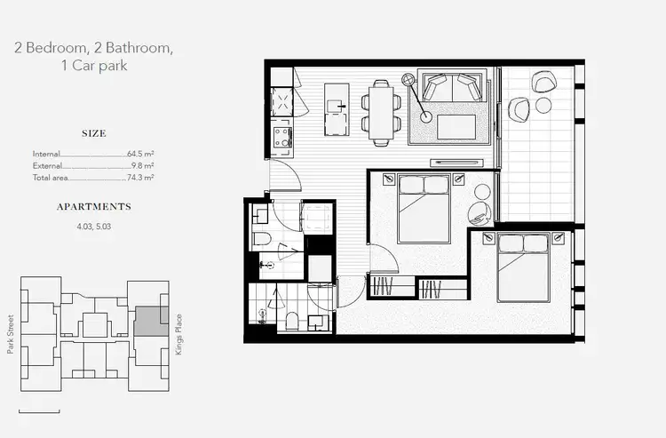 Floorplan of Homely apartment listing, 403/39 Park Street, South Melbourne VIC 3205