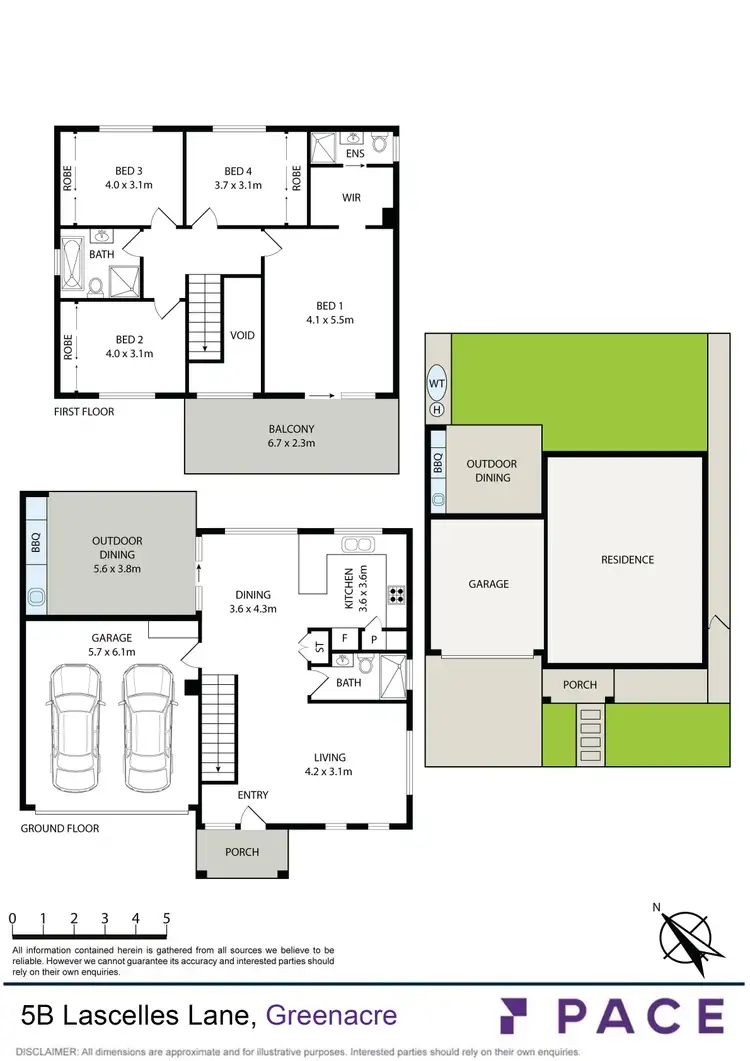 Floorplan of Homely semi-detached listing, 5B Lascelles Lane, Greenacre NSW 2190