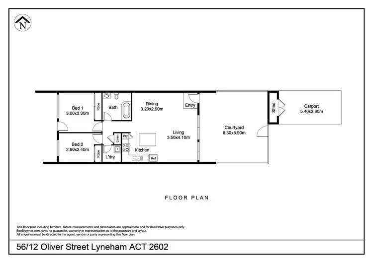 Floorplan of Homely townhouse listing, 56/12 Oliver Street, Lyneham ACT 2602