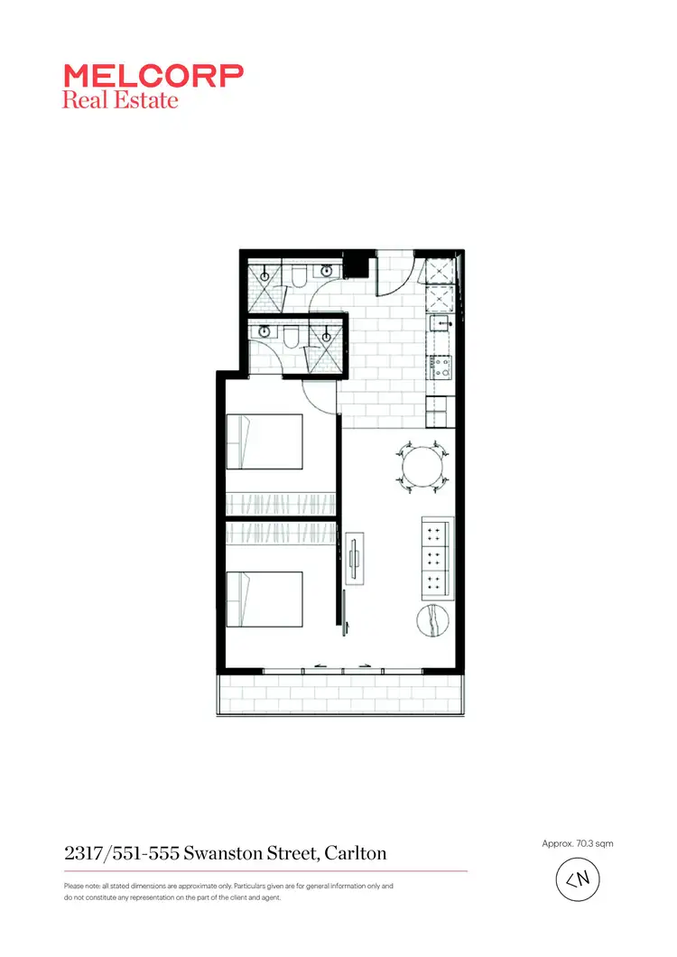 Floorplan of Homely apartment listing, 2317/555 Swanston Street, Carlton VIC 3053