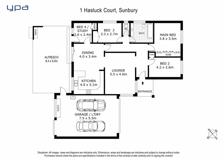 Floorplan of Homely house listing, 1 Hasluck Court, Sunbury VIC 3429