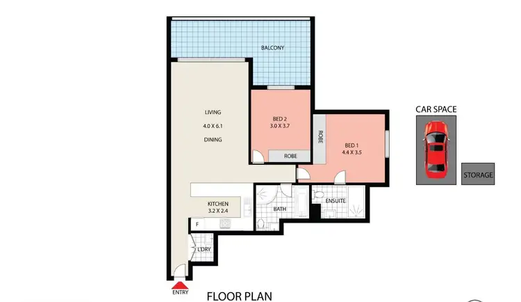Floorplan of Homely apartment listing, 407/39-47 Orara Street, Waitara NSW 2077