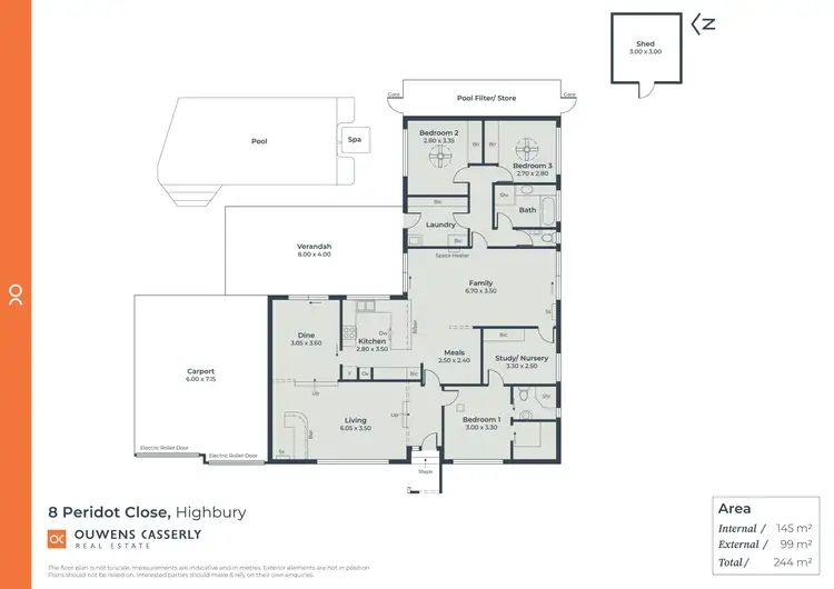 Floorplan of Homely house listing, 8 Peridot Close, Highbury SA 5089