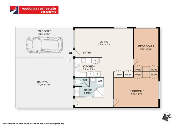Floorplan of Homely unit listing, 1/31 Charles Street, Wodonga VIC 3690