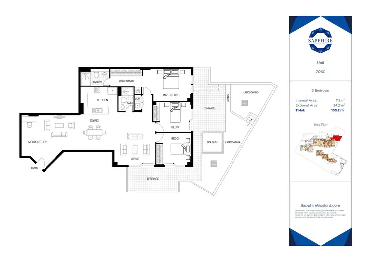 Floorplan of Homely apartment listing, Level 7/706C/79 Henry Parry Drive, Gosford NSW 2250
