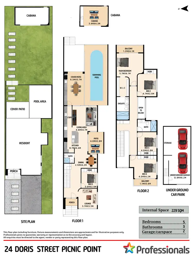 Floorplan of Homely semi-detached listing, 24 Doris Street, Picnic Point NSW 2213