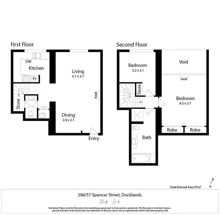 Floorplan of Homely apartment listing, 206/57 Spencer Street, Melbourne VIC 3000