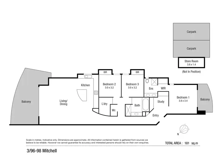 Floorplan of Homely apartment listing, 3/96-98 Mitchell Street, North Ward QLD 4810
