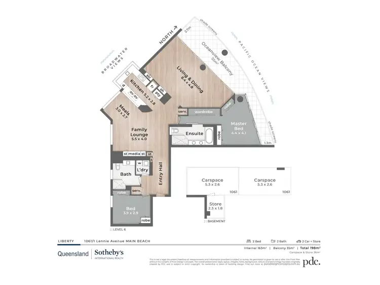 Floorplan of Homely apartment listing, 1061/1 Lennie Avenue, Main Beach QLD 4217