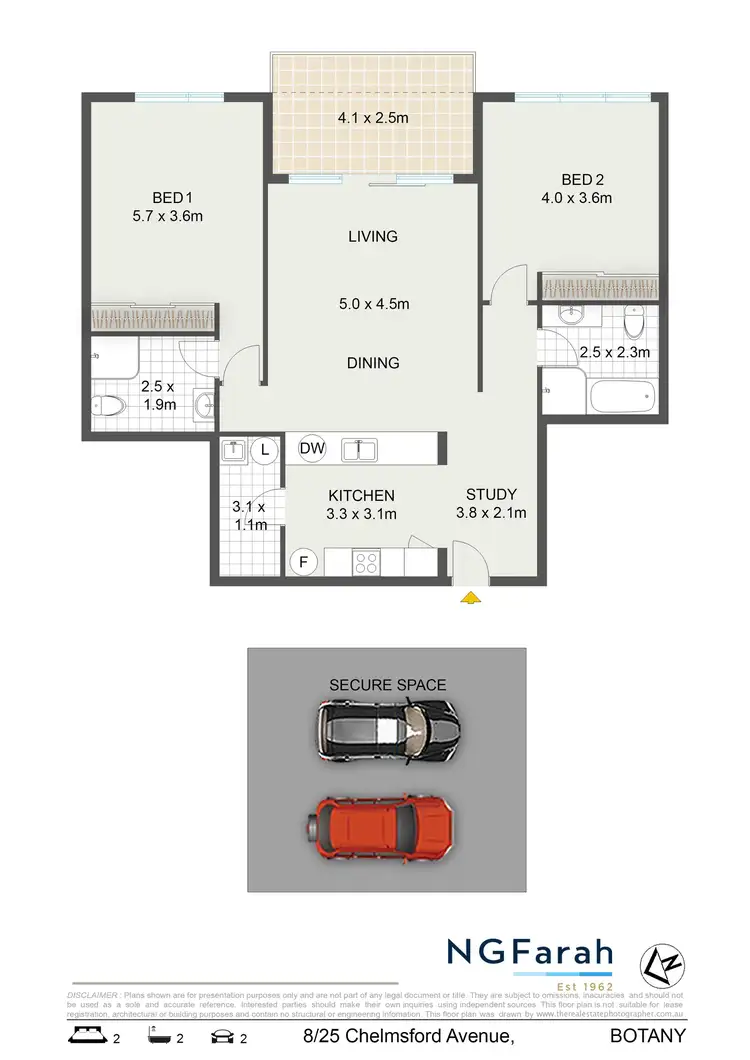 Floorplan of Homely apartment listing, 8/25 Chelmsford Avenue, Botany NSW 2019