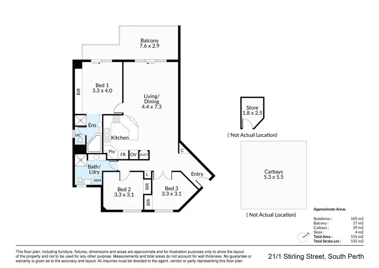 Floorplan of Homely apartment listing, 21/1 Stirling Street, South Perth WA 6151