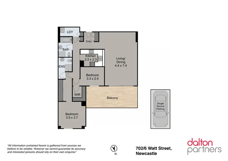 Floorplan of Homely apartment listing, 702/6 Watt Street, Newcastle NSW 2300