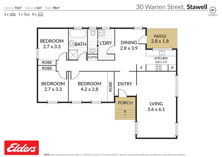 Floorplan of Homely house listing, 30 Warren Street, Stawell VIC 3380