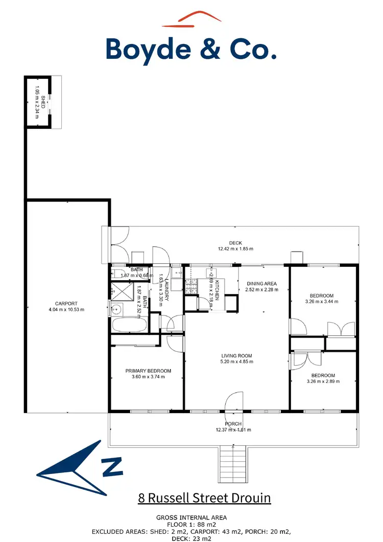 Floorplan of Homely house listing, 8 Russell Street, Drouin VIC 3818