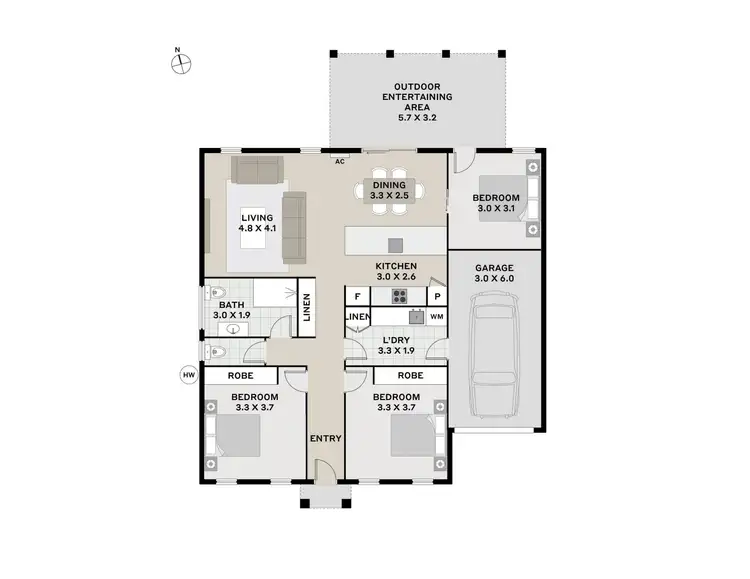 Floorplan of Homely unit listing, 3/49-51 Corella Drive, Legana TAS 7277
