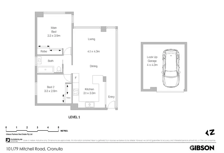 Floorplan of Homely apartment listing, 101/79 Mitchell Road, Cronulla NSW 2230