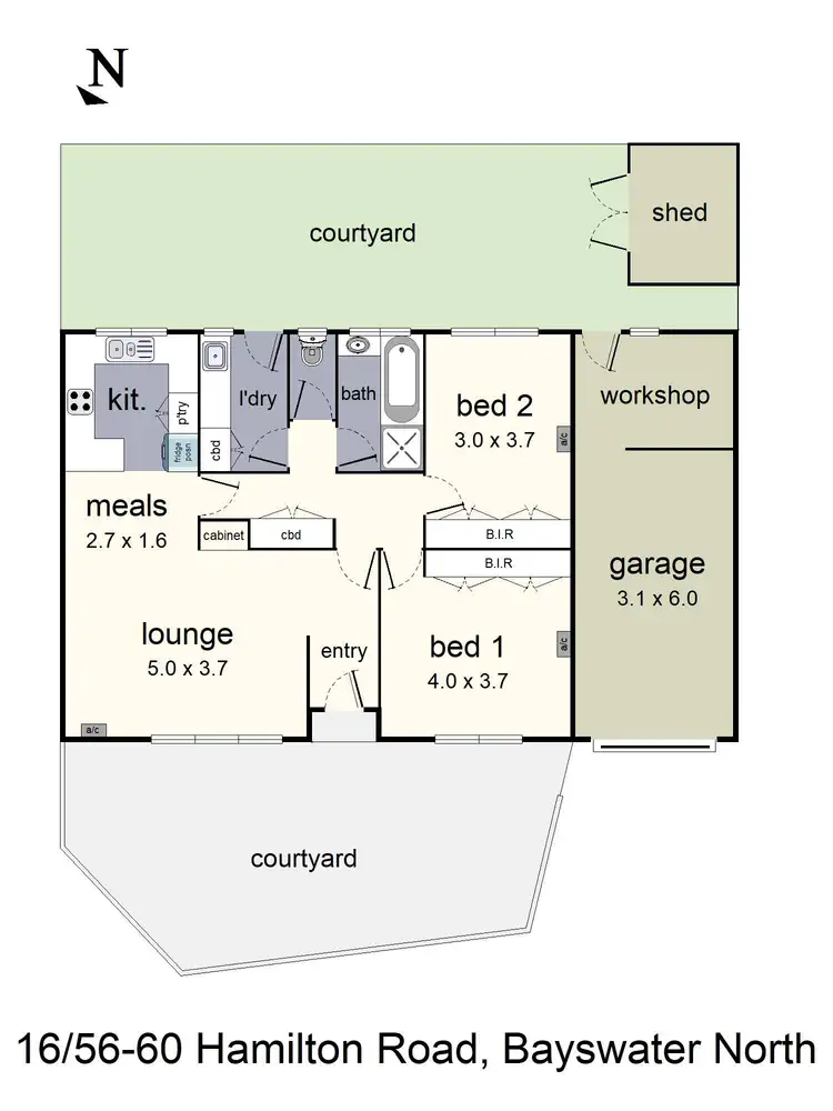 Floorplan of Homely unit listing, 16/56-60 Hamilton Road, Bayswater North VIC 3153