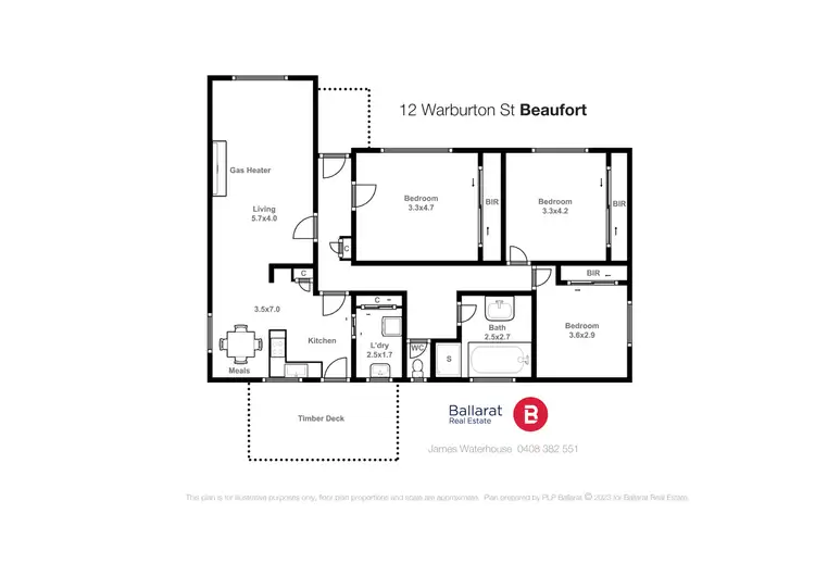 Floorplan of Homely house listing, 12 Warburton Street, Beaufort VIC 3373