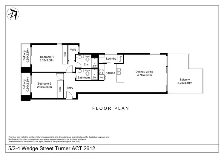 Floorplan of Homely unit listing, 5/2-4 Wedge Crescent, Turner ACT 2612