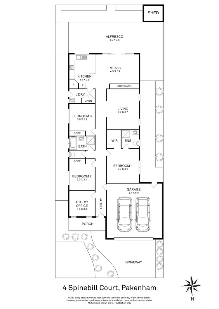 Floorplan of Homely house listing, 4 Spinebill Court, Pakenham VIC 3810