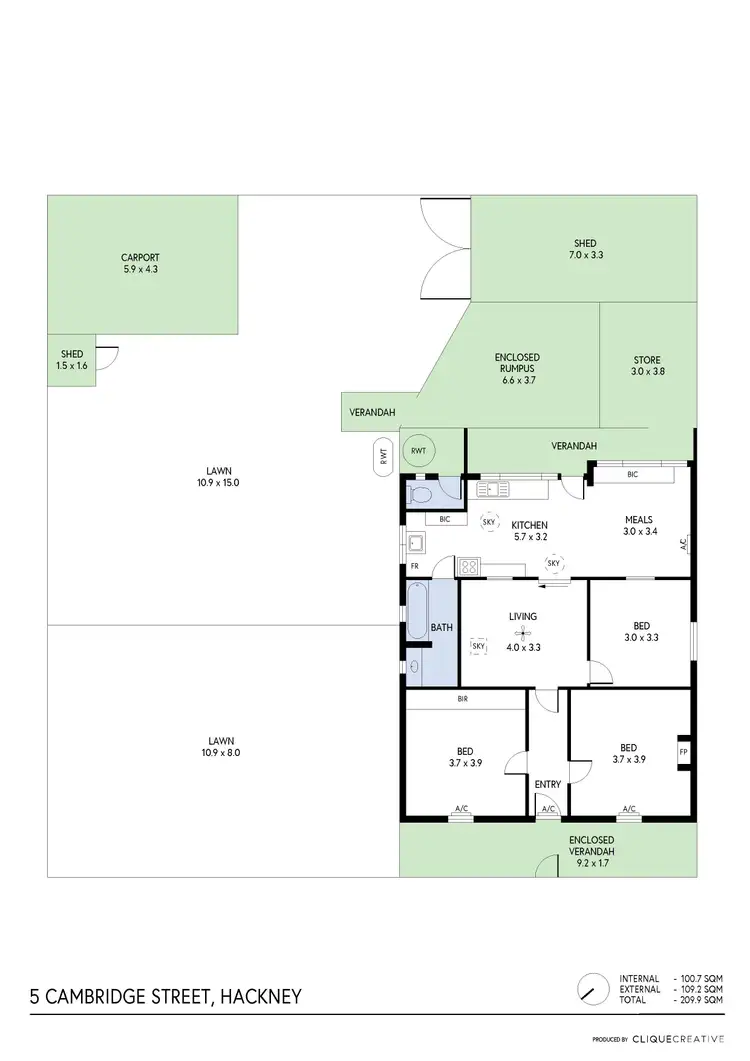 Floorplan of Homely house listing, 5 Cambridge Street, Hackney SA 5069