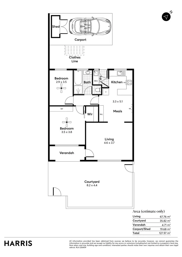 Floorplan of Homely unit listing, 2/1 Victoria Terrace, Rose Park SA 5067