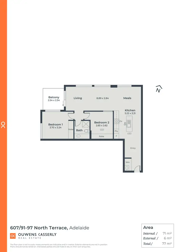 Floorplan of Homely apartment listing, 607/91-97 North Terrace, Adelaide SA 5000