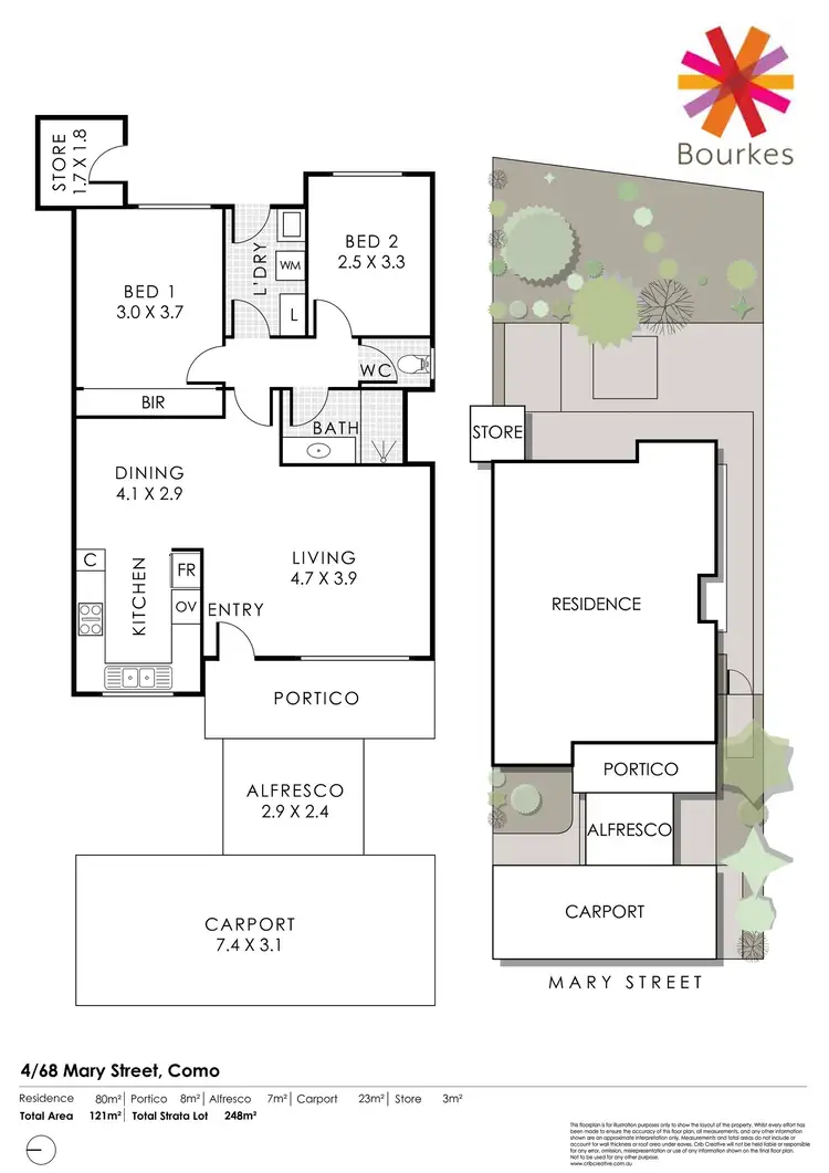 Floorplan of Homely villa listing, 4/68 Mary Street, Como WA 6152