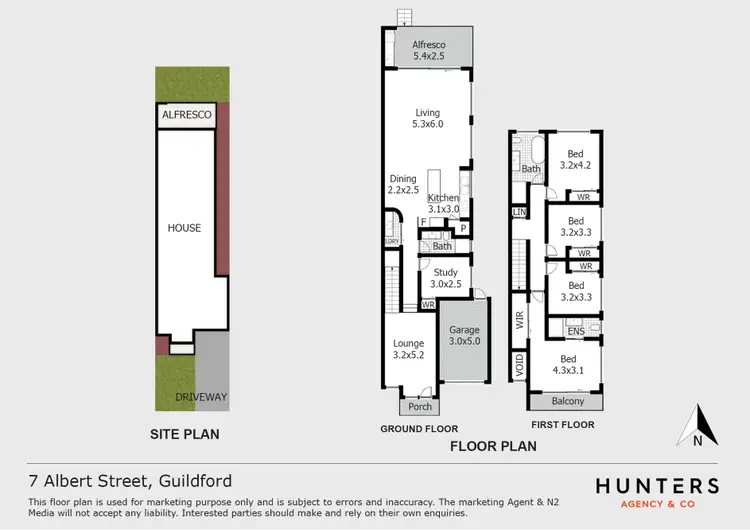 Floorplan of Homely semi-detached listing, 7-7A Albert Street, Guildford NSW 2161