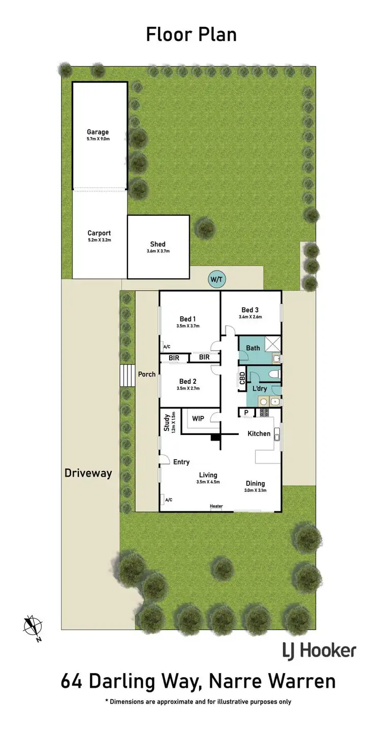 Floorplan of Homely house listing, 64 Darling Way, Narre Warren VIC 3805