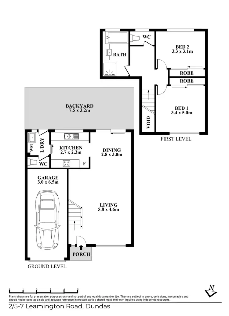 Floorplan of Homely townhouse listing, 2/5-7 Leamington Road, Dundas NSW 2117