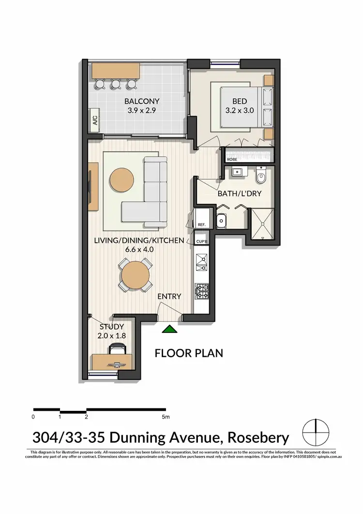 Floorplan of Homely unit listing, 304/33-35 Dunning Avenue, Rosebery NSW 2018