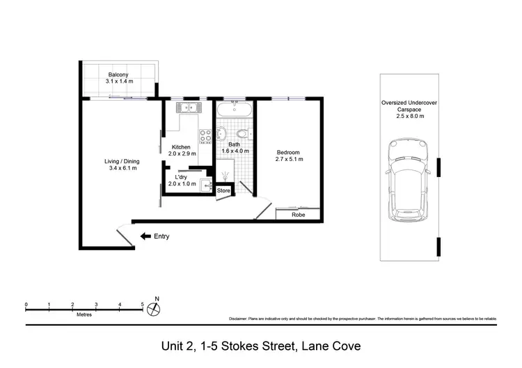Floorplan of Homely apartment listing, 2/1-5 Stokes Street, Lane Cove NSW 2066