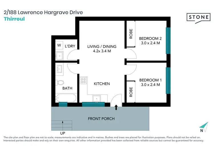 Floorplan of Homely unit listing, 2/188 Lawrence Hargrave Drive, Thirroul NSW 2515