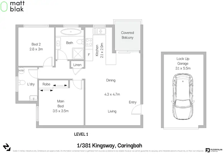 Floorplan of Homely apartment listing, 1/381 Kingsway, Caringbah NSW 2229