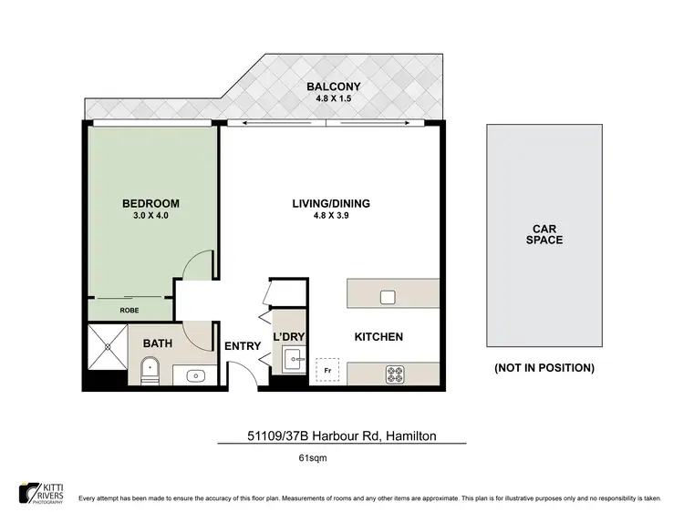 Floorplan of Homely unit listing, 1109/37B Harbour Road, Hamilton QLD 4007
