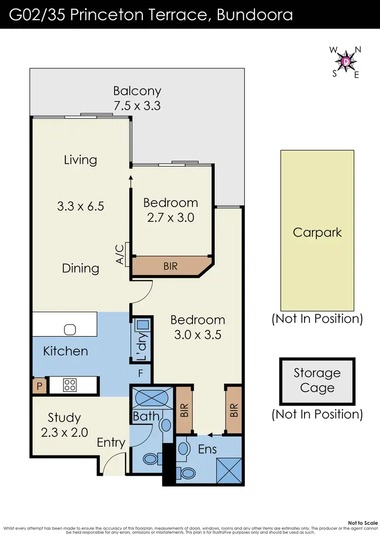 Floorplan of Homely unit listing, G02/35 Princeton Terrace, Bundoora VIC 3083