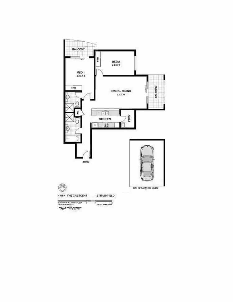 Floorplan of Homely apartment listing, 44/1-4 The Crescent, Strathfield NSW 2135