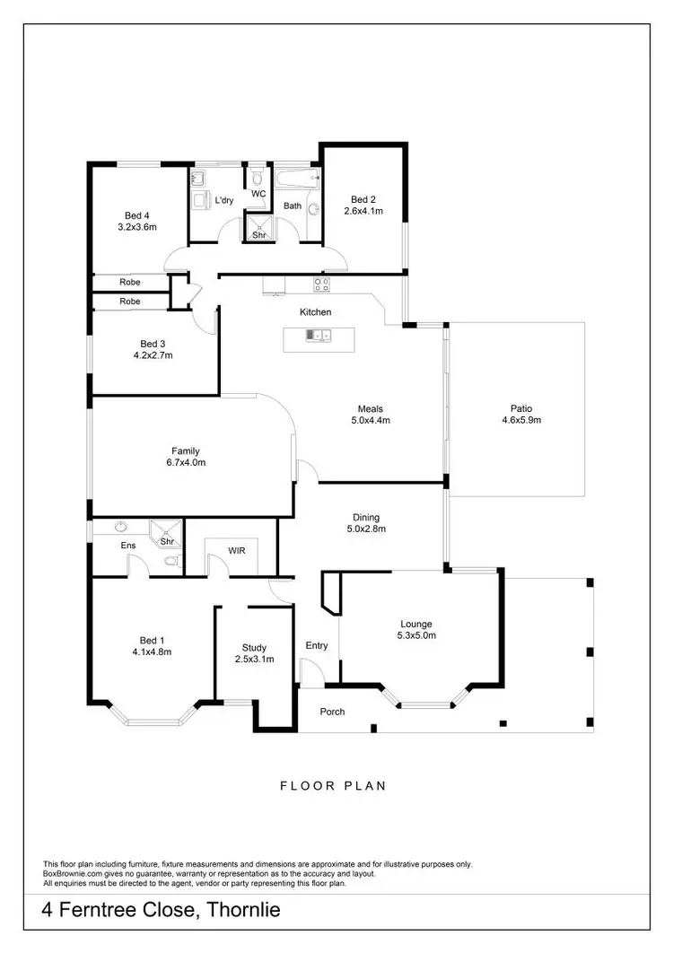 Floorplan of Homely house listing, 4 Ferntree Close, Thornlie WA 6108